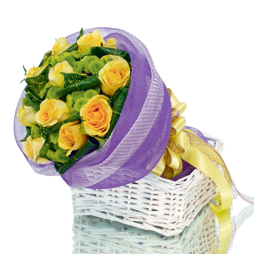 10 Yellow Roses Bouquet (HB0080) F&H