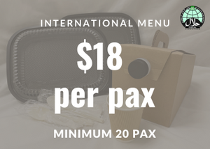 $18/pax Mini International Buffet w/o Set-up (Min 20 pax)